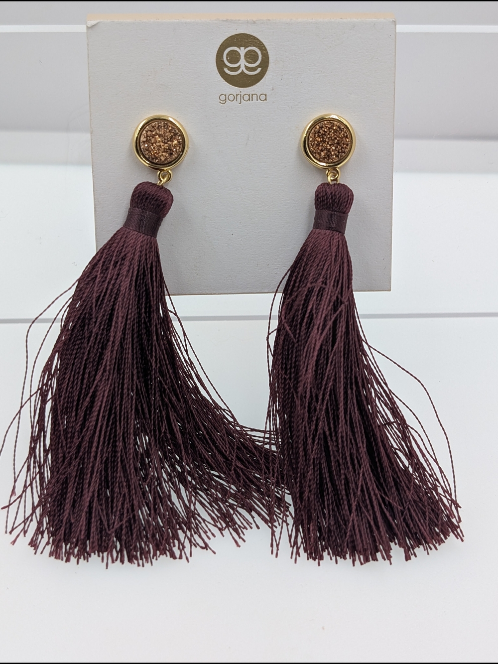 Gorjana Burgundy Tassel Drop Earrings 0207